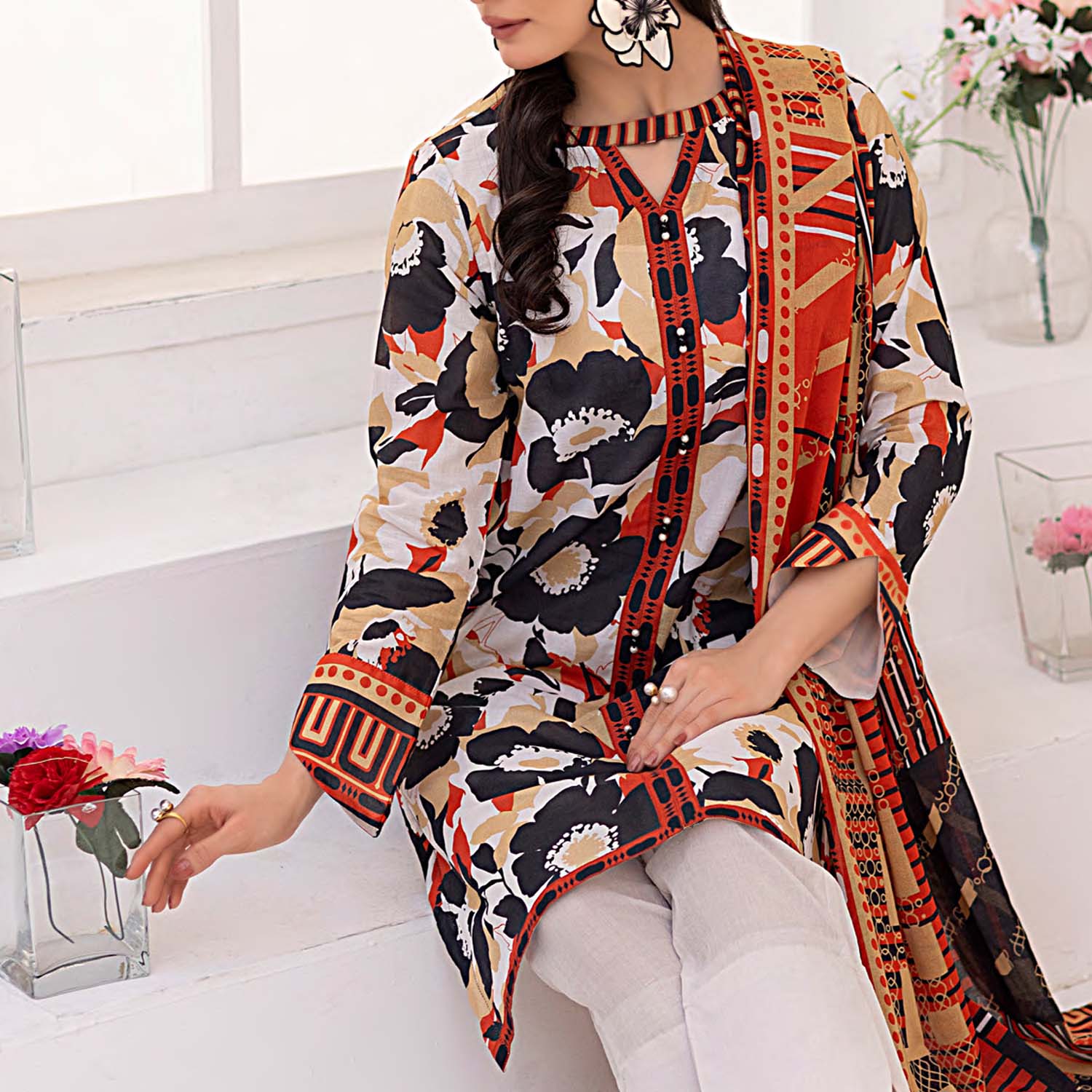 SANA & SARA ESHAAL By Salitex Lawn Printed Unstitched 3Pcs Suit - 63, Women, 3Pcs Shalwar Suit, Salitex, Chase Value