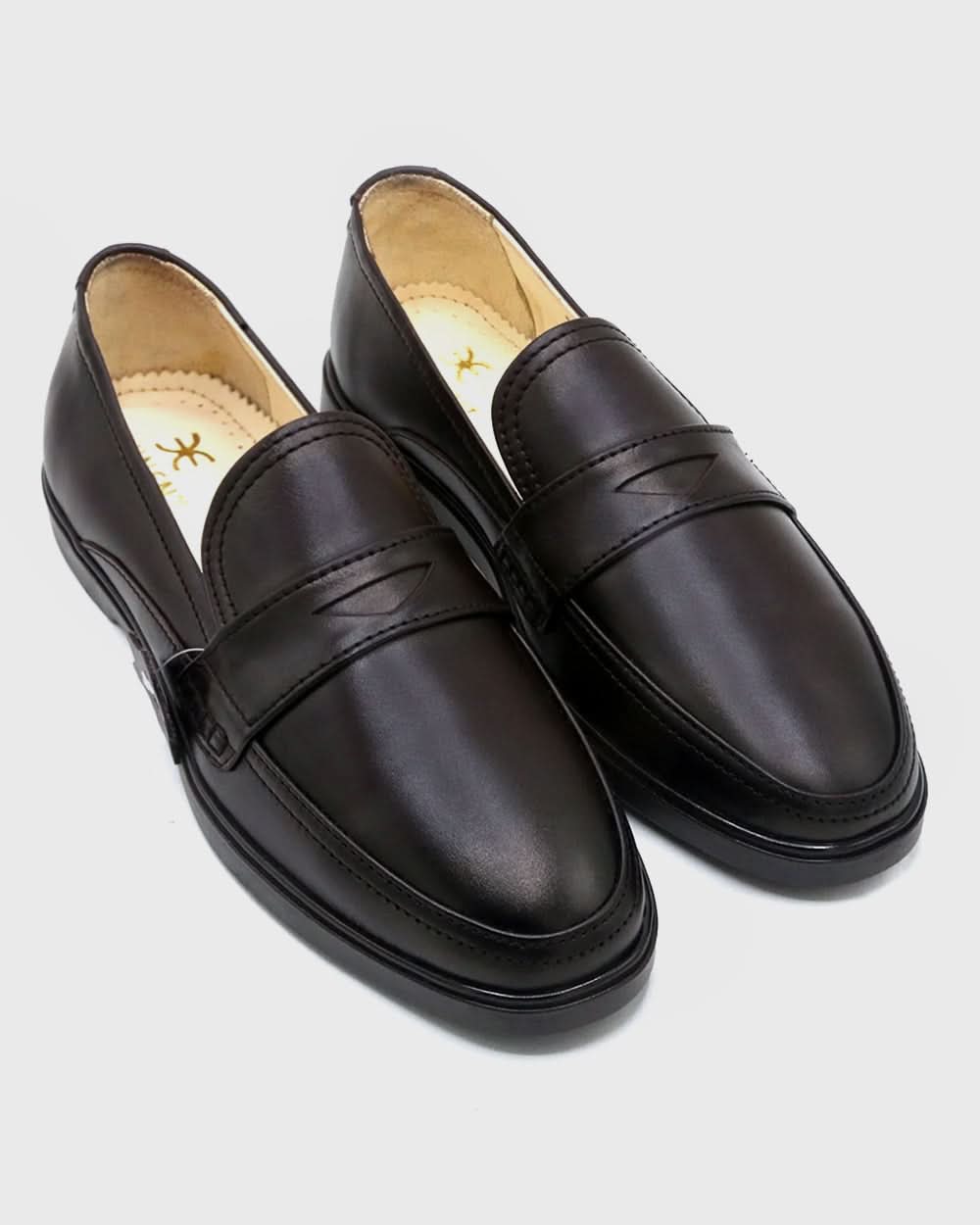 Eminent Men's Black Calf Leather Causal Loafers, Men's Casual Shoes, Eminent, Chase Value