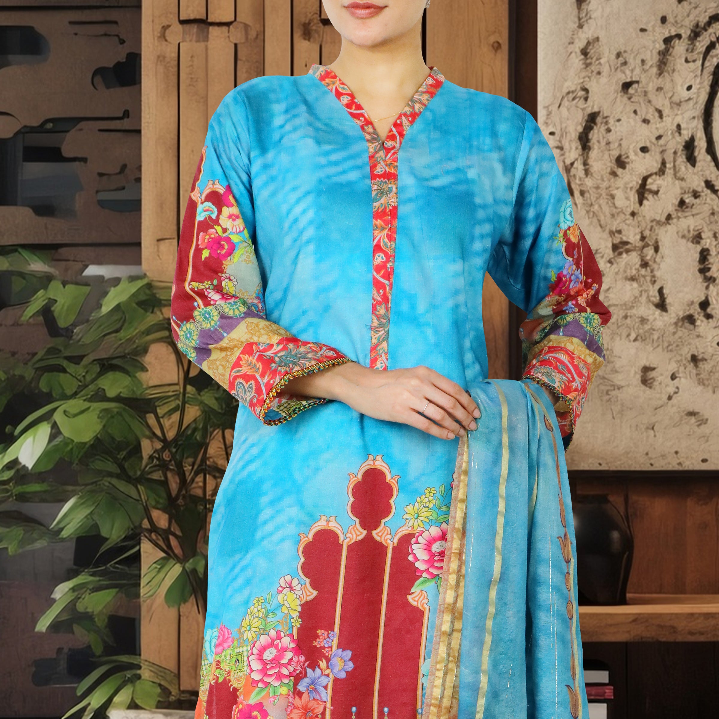 Valuable Cotton Digital Unstitched 3Pcs Suit - 8, Women, 3Pcs Shalwar Suit, Chase Value, Chase Value