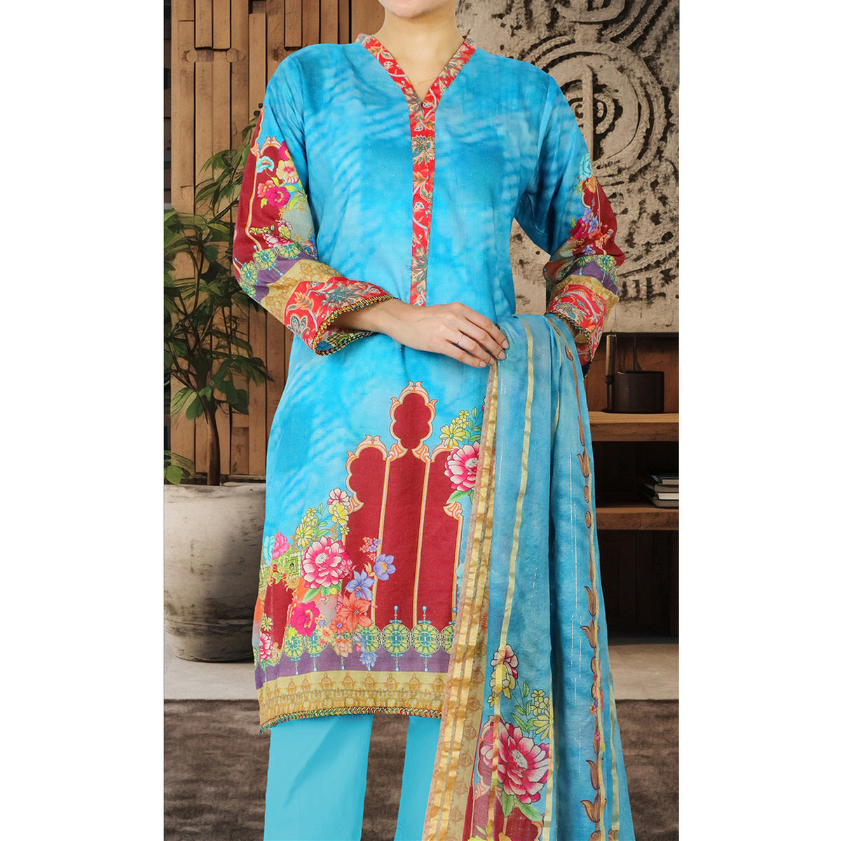 Valuable Cotton Digital Unstitched 3Pcs Suit - 8, Women, 3Pcs Shalwar Suit, Chase Value, Chase Value