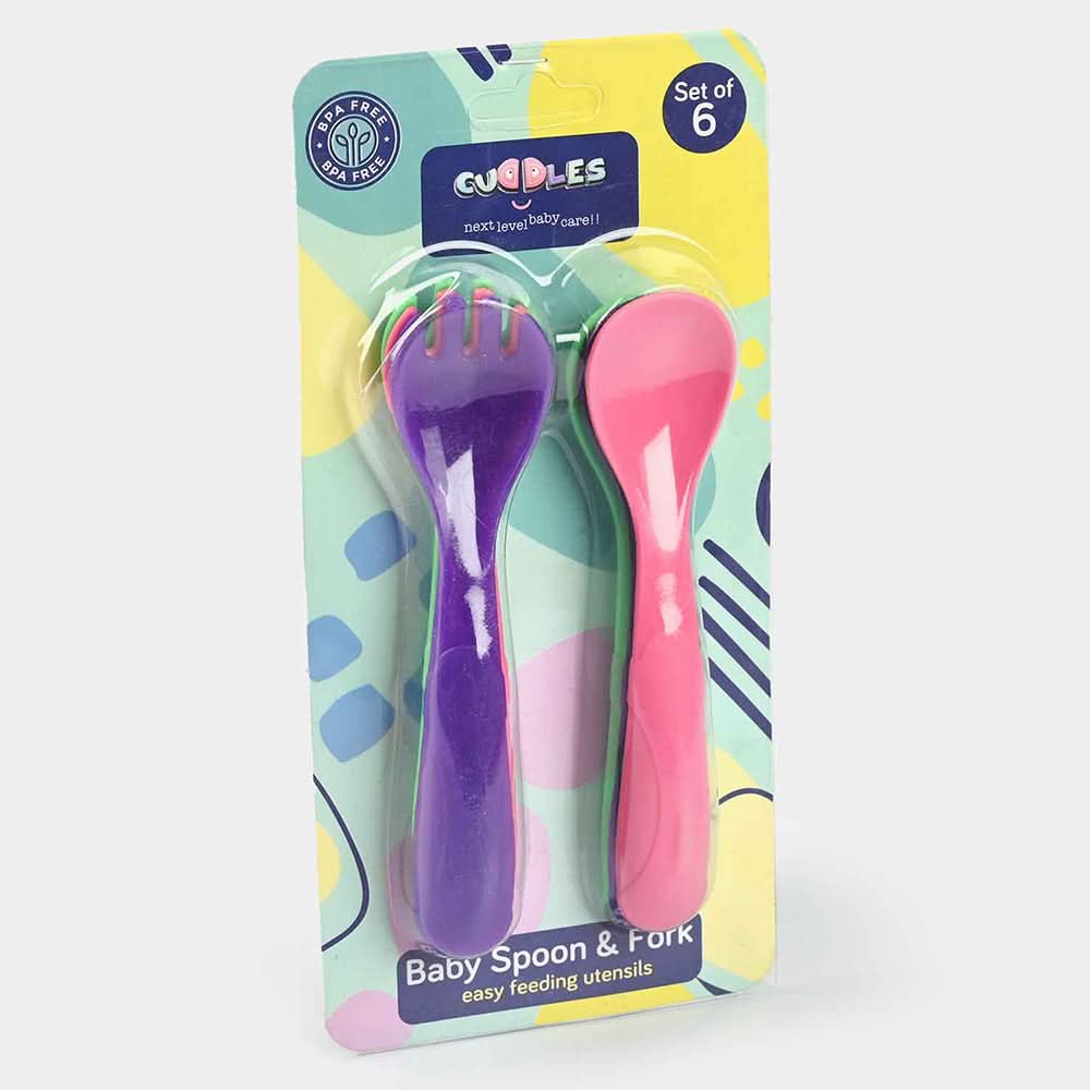 Spoon And Fork Pack of 6 - Multi Color, Spoons & Forks, Chase Value, Chase Value