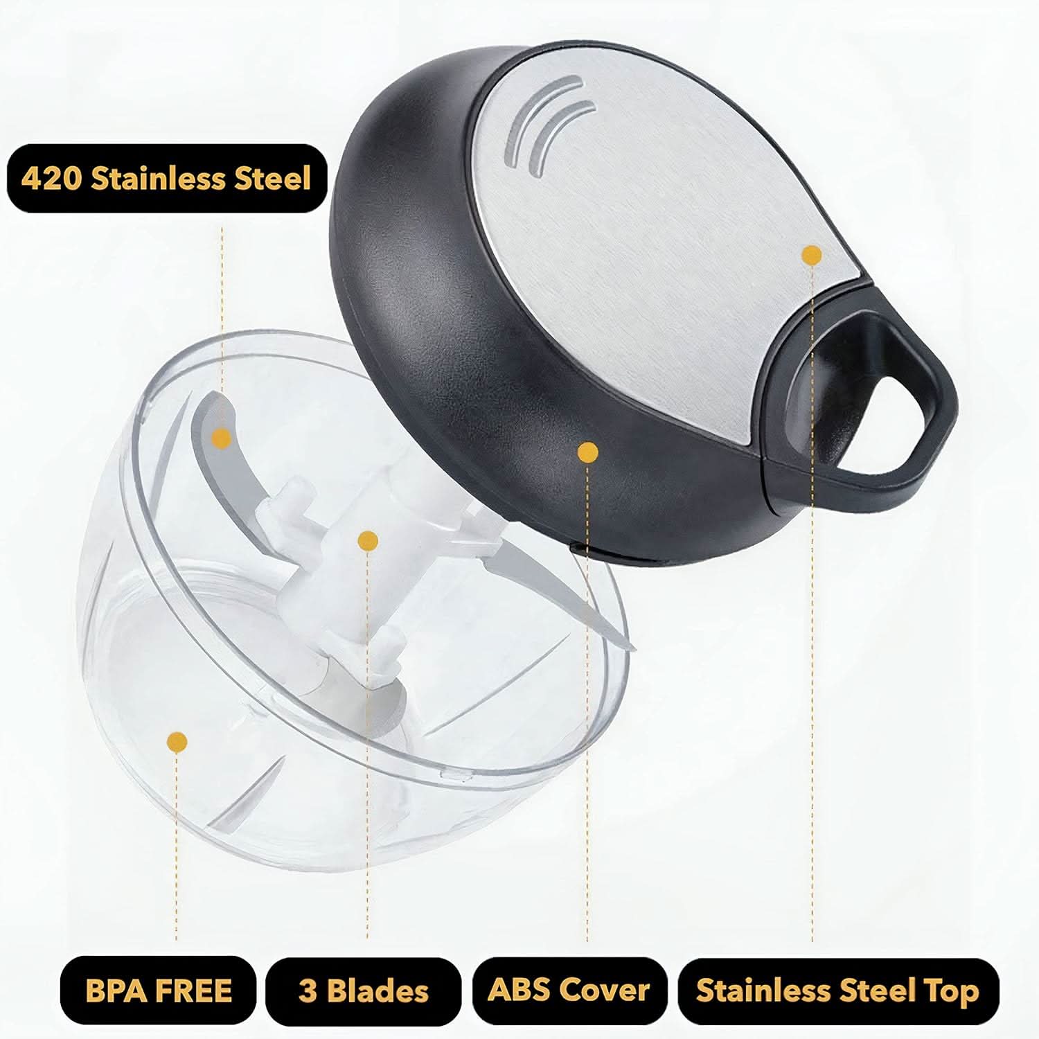 Manual Food Chopper - Spin & Chopper - 500Ml, Chopper, Chase Value, Chase Value