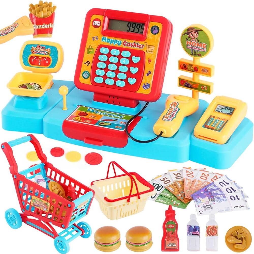 Electronic Cash Register Toys with Shopping Cart, Educational Toys, Chase Value, Chase Value