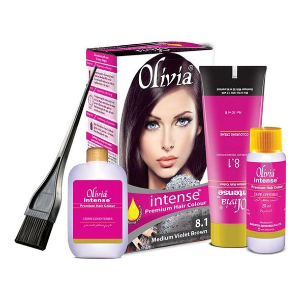 Olivia Intense Premium Hair Colur Medium Violet Brown 8.1, Beauty & Personal Care, Hair Colour, Chase Value, Chase Value