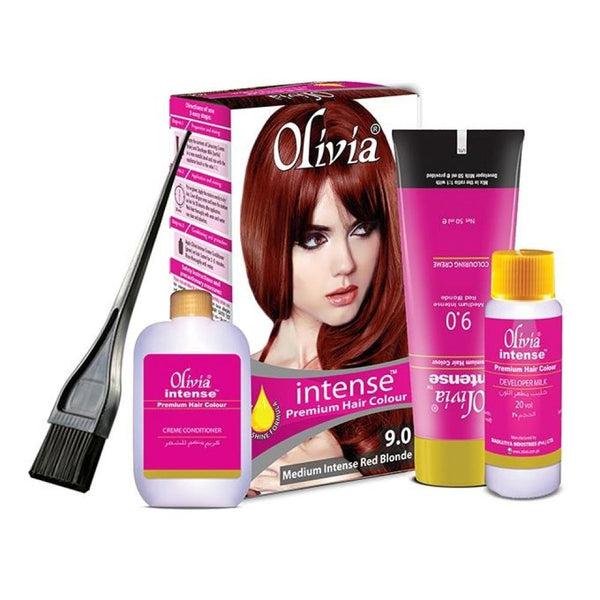 Olivia Intense Premium Hair Colur Medium Intense Red Blonde 9.0, Beauty & Personal Care, Hair Colour, Chase Value, Chase Value