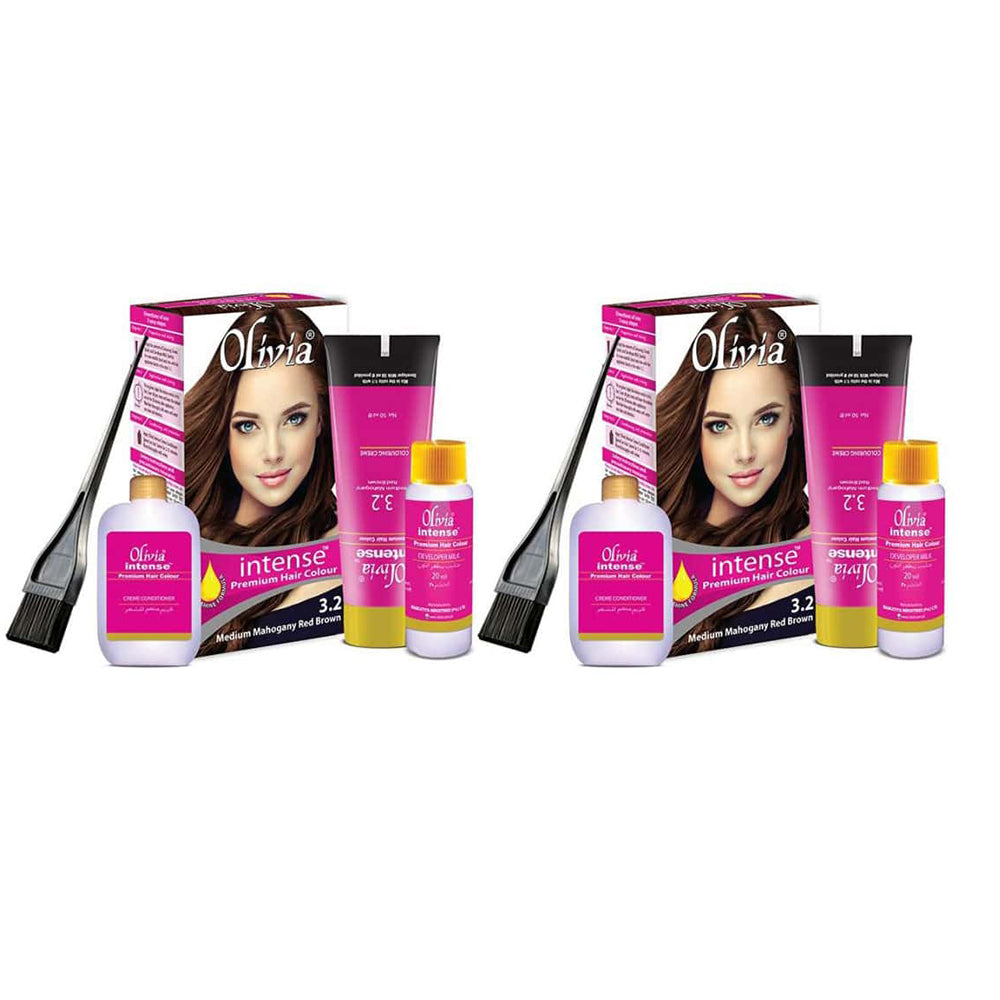 Olivia Intense Premium Hair Colur Medium Mahogany Red Brown 3.2, BEAUTY & PERSONAL CARE, HAIR COLOUR, Chase Value, Chase Value