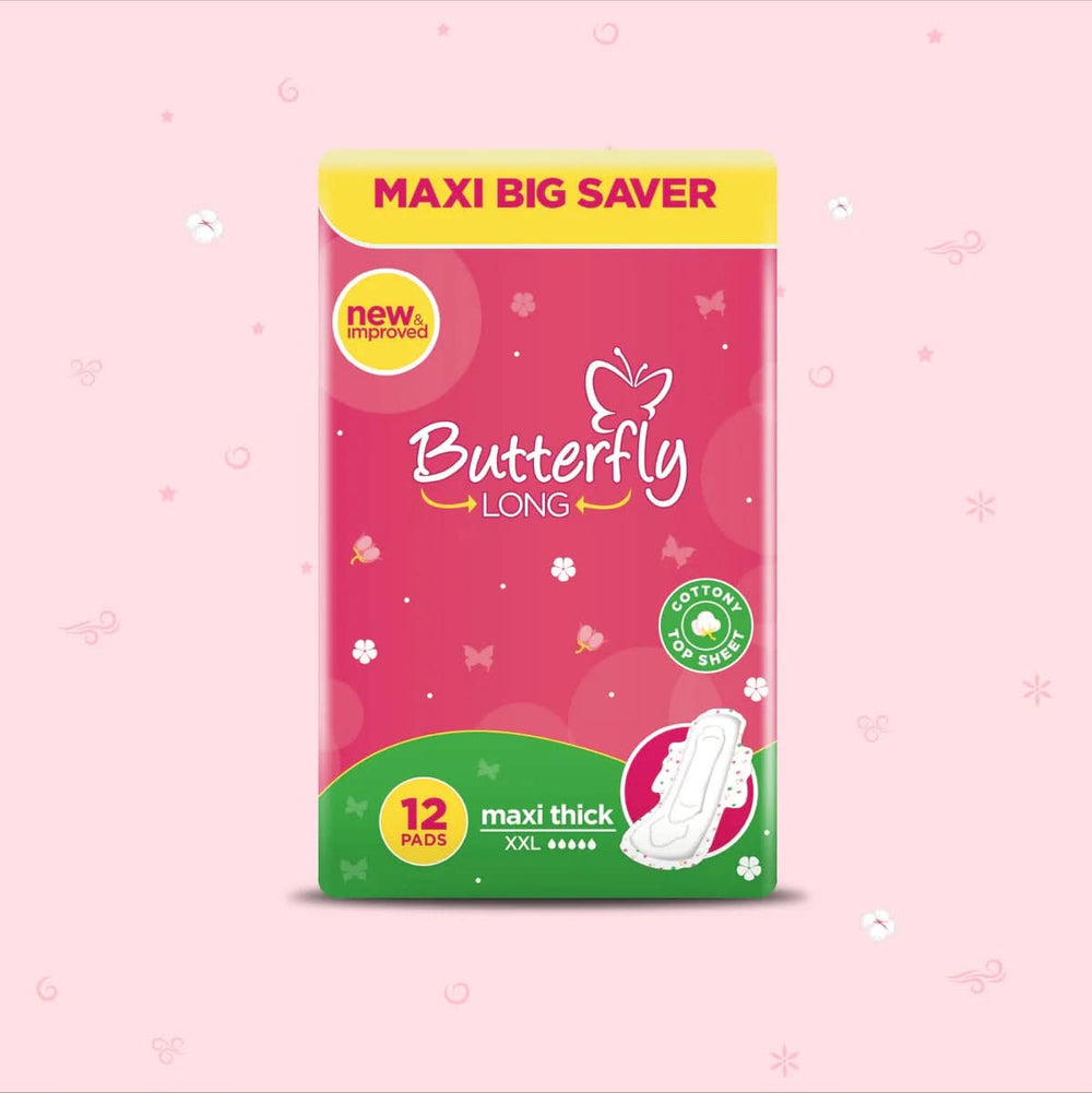 Butterfly Pads Maxi 12Pcs, Sanitory Napkins, Butterfly, Chase Value