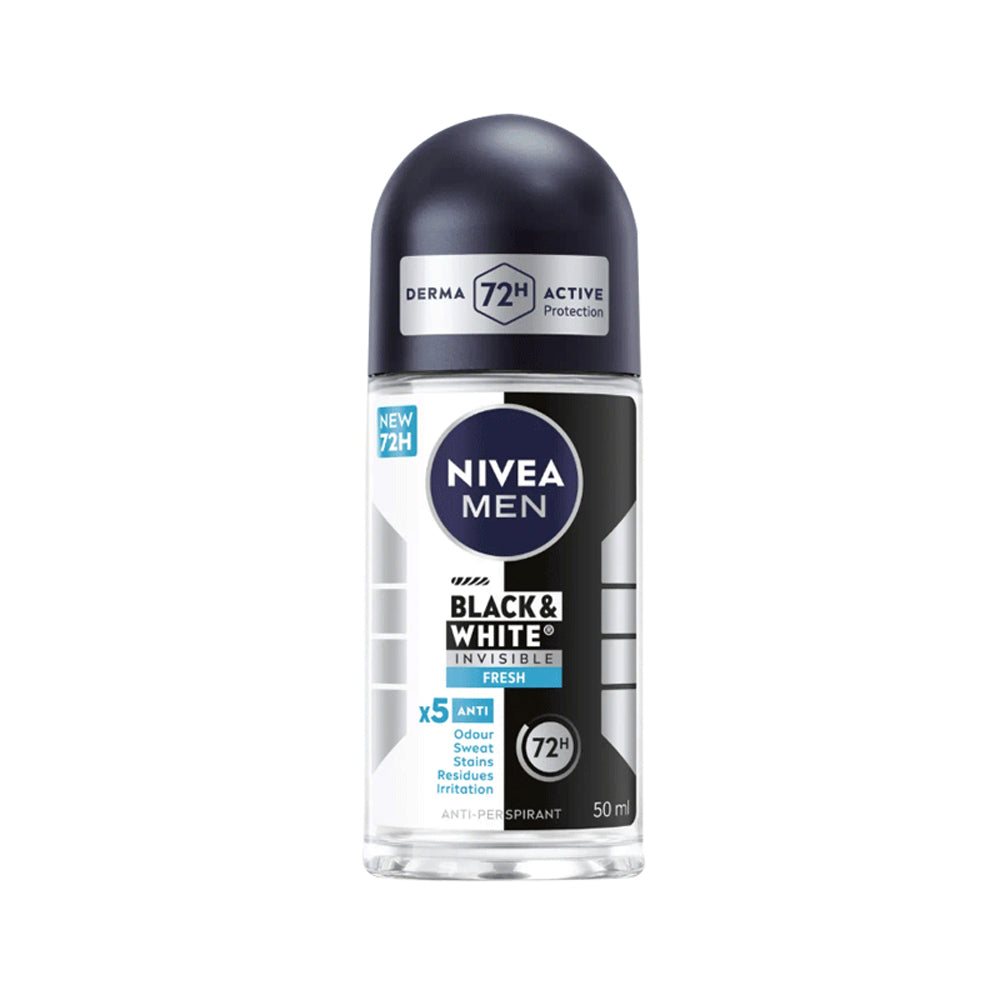 Nivea Men Invisible Fresh Black & White Roll On 50ml, Body Roll On & Sticks, Nivea, Chase Value