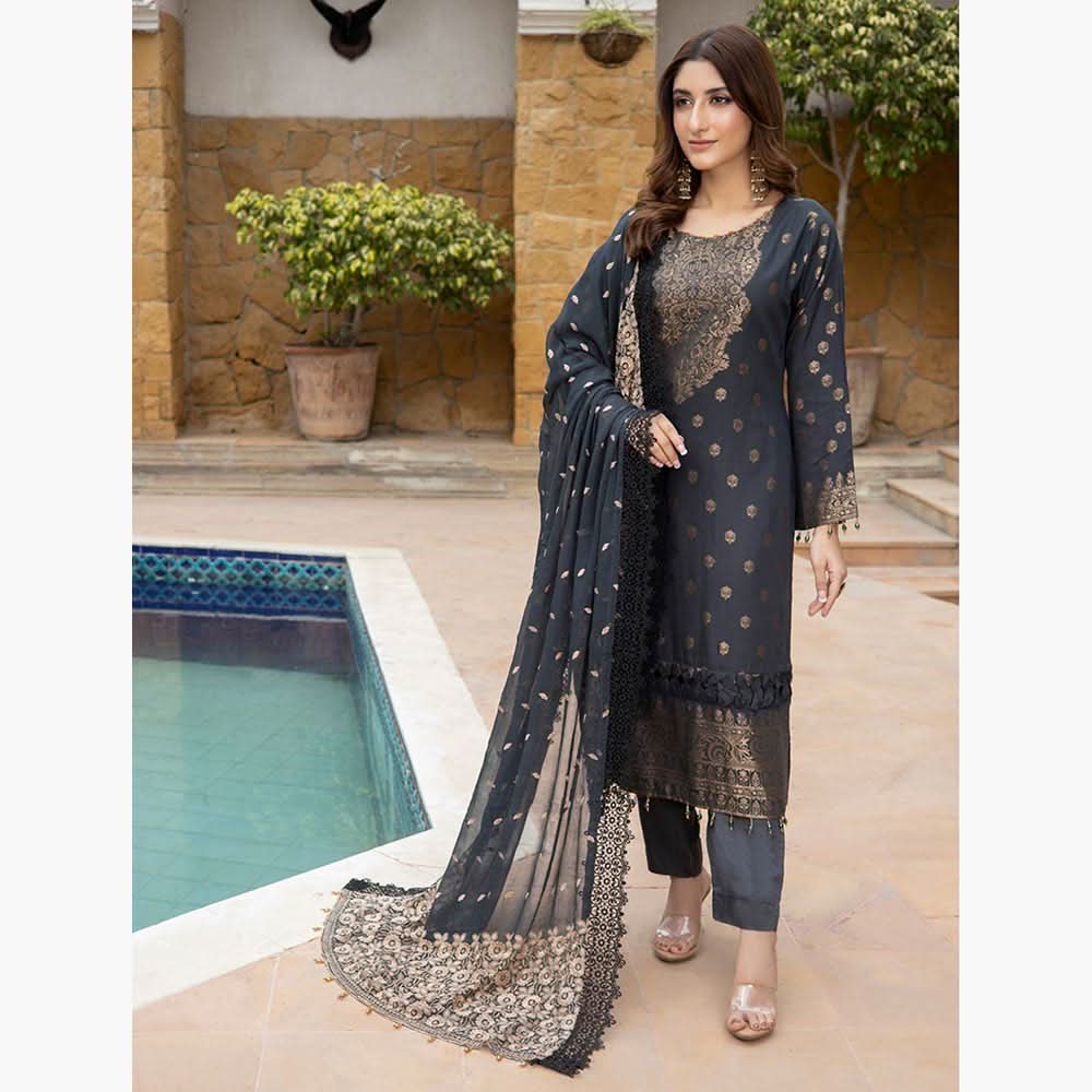 Schick Sofia Viscose Jacquard Broshia Unstitched 3Pcs Suit - 8, Women, 3Pcs Shalwar Suit, MI Creation, Chase Value