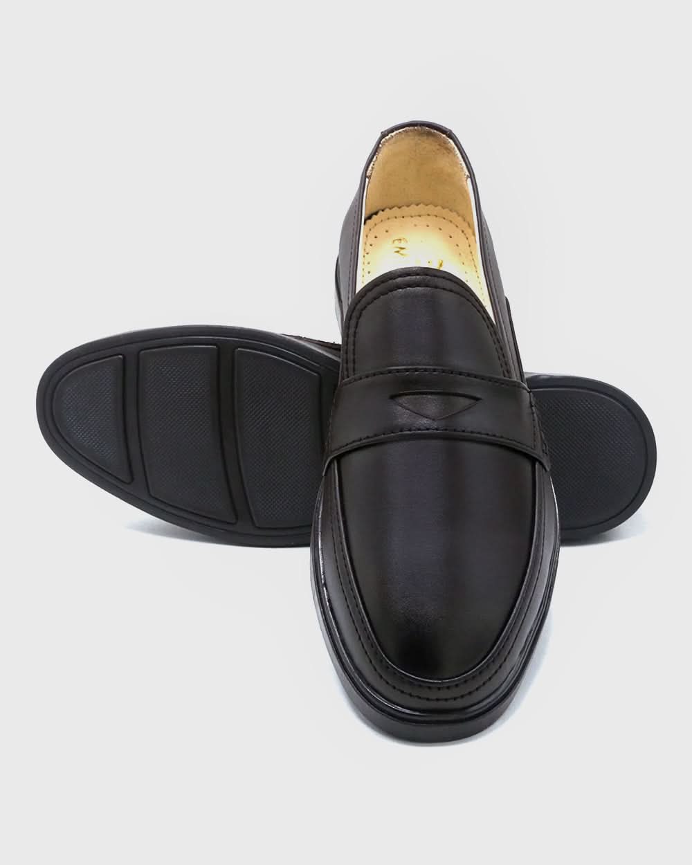 Eminent Men's Black Calf Leather Causal Loafers, Men's Casual Shoes, Eminent, Chase Value