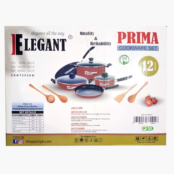 Elegant Non Stick Prima 12 Piece Cooking Set - EK678001