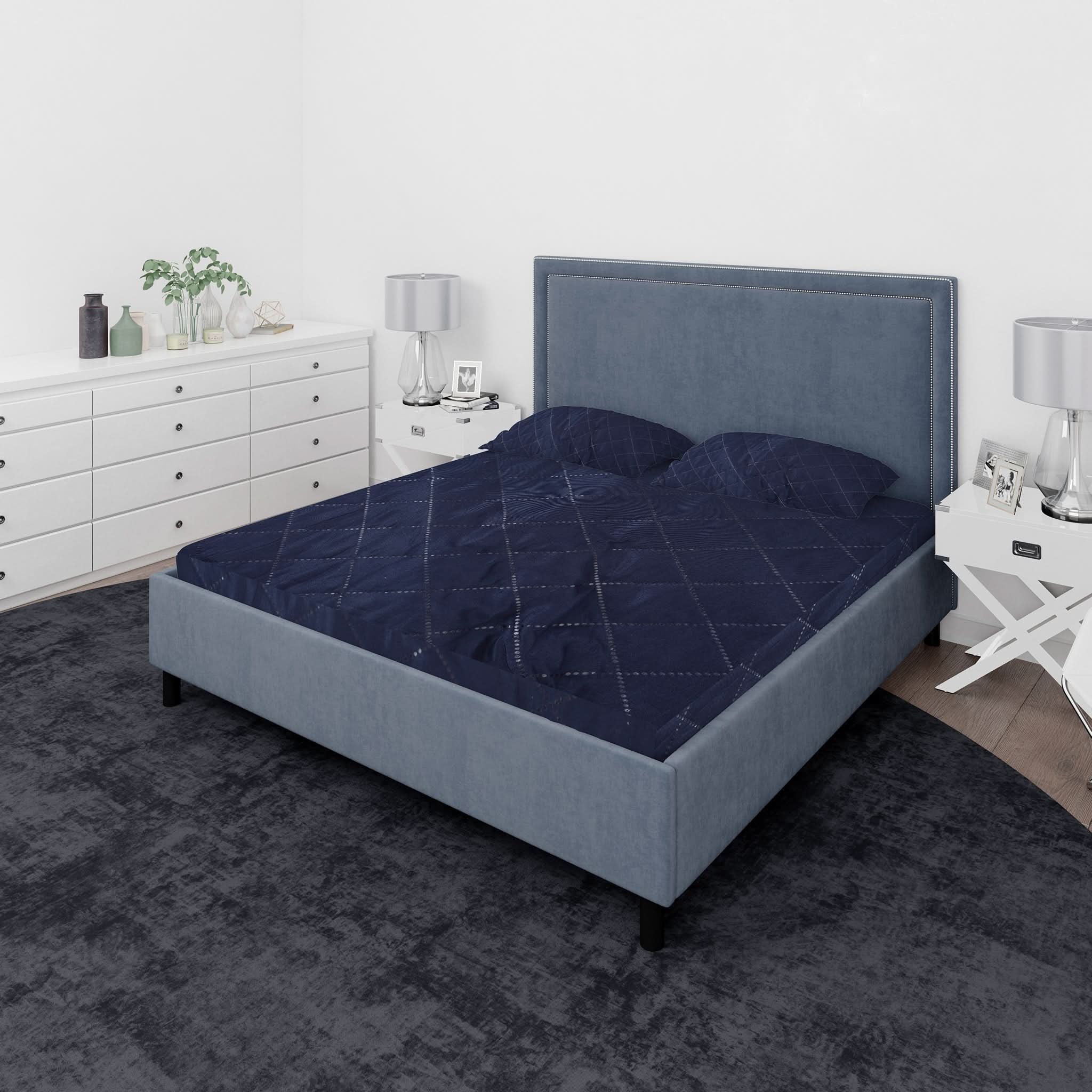 King Quilted Cotton Waterproof Mattress Protector 72X78" - Blue, Mattress Protector, Chase Value, Chase Value
