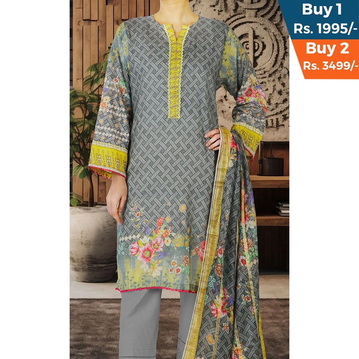 Valuable Cotton Digital Unstitched 3Pcs Suit - 9, Women, 3Pcs Shalwar Suit, Chase Value, Chase Value