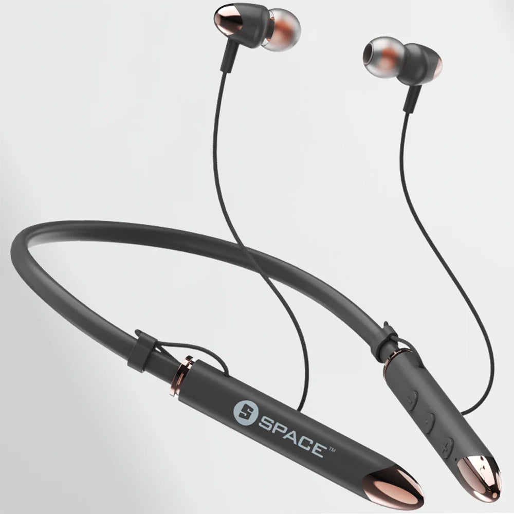 Space Neckband Earphone Mv-61 - Black, Hands Free / Head Phones, Space, Chase Value