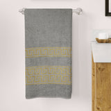 Bath Towel Greek Border - Silver Grey, Bath Towels, Chase Value, Chase Value