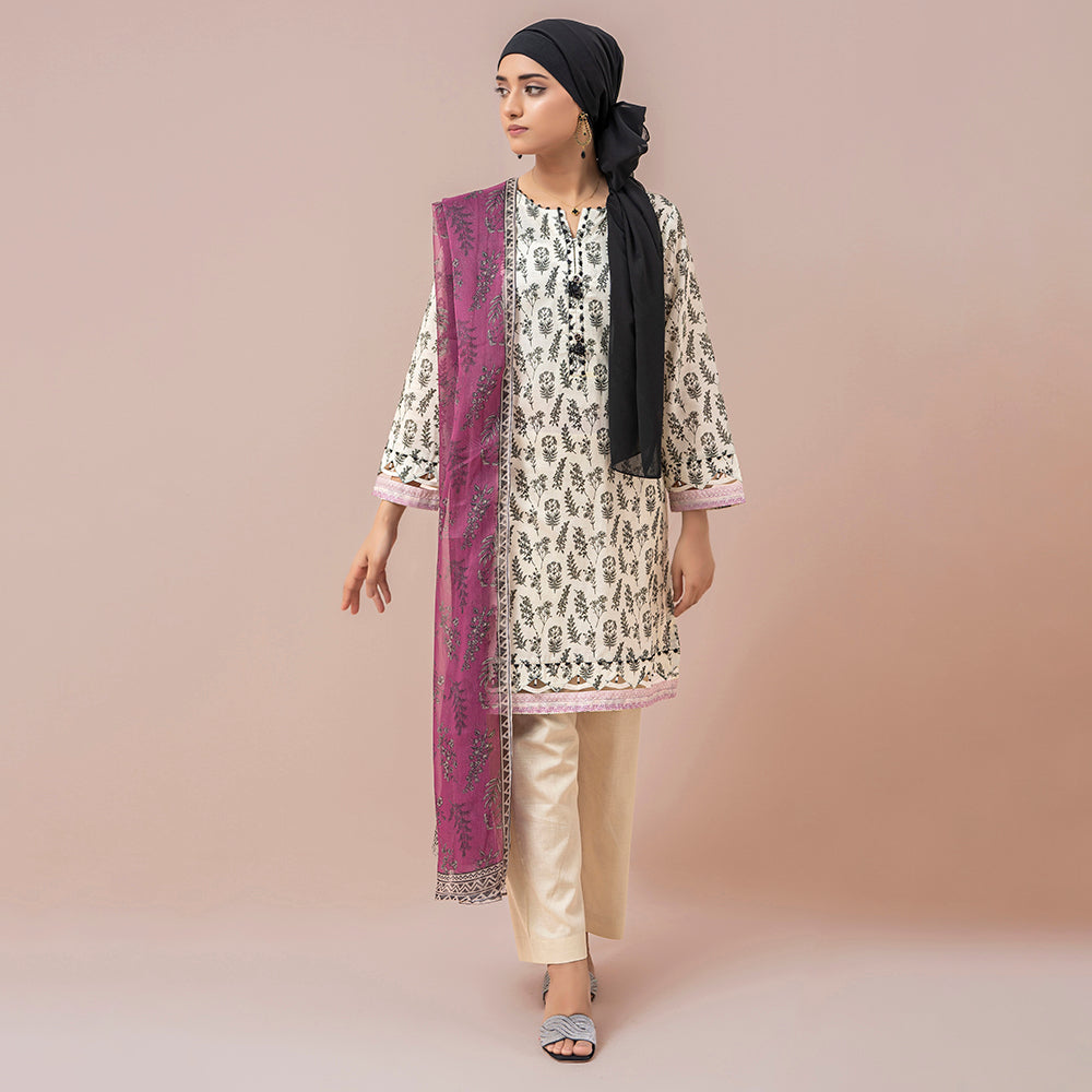 Eminent Printed Digital Lawn With Chiffon Dupatta Unstitched 3Pcs Suit - ES24LP3P11, Women, 3Pcs Shalwar Suit, Eminent, Chase Value