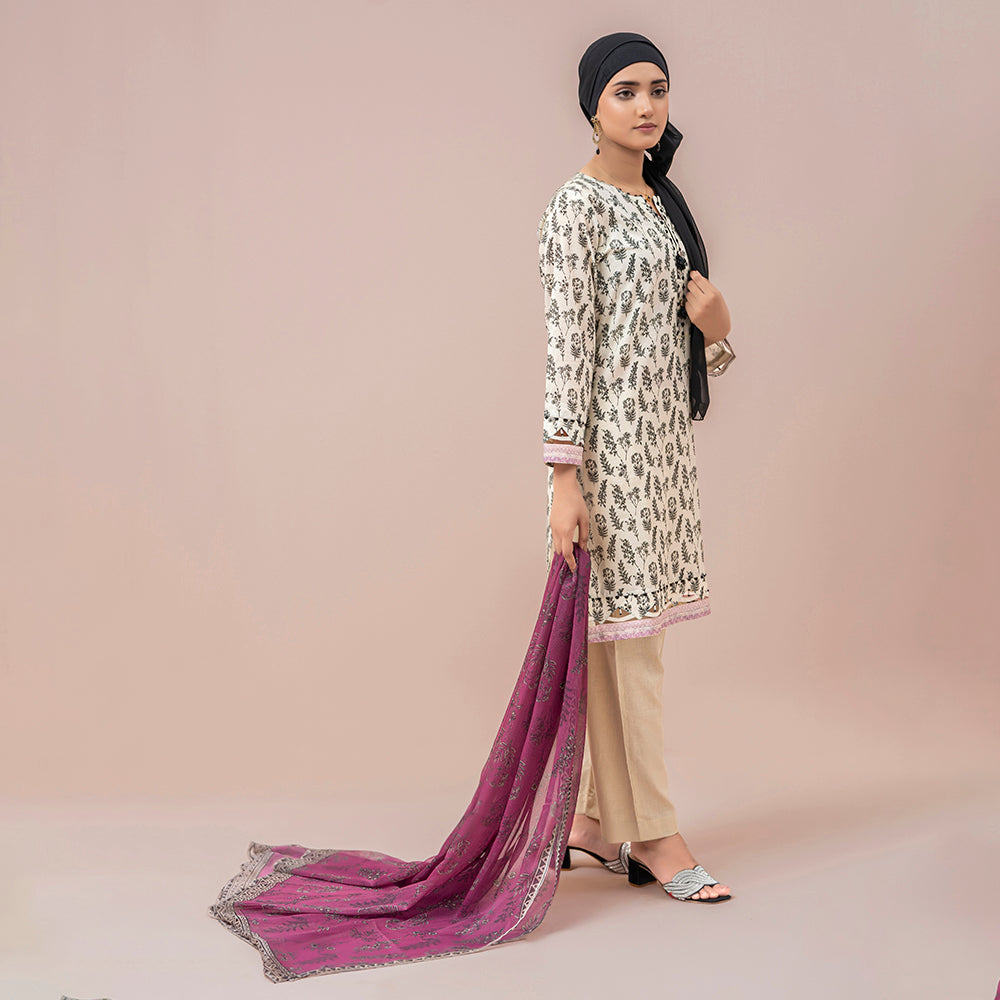 Eminent Printed Digital Lawn With Chiffon Dupatta Unstitched 3Pcs Suit - ES24LP3P11, Women, 3Pcs Shalwar Suit, Eminent, Chase Value