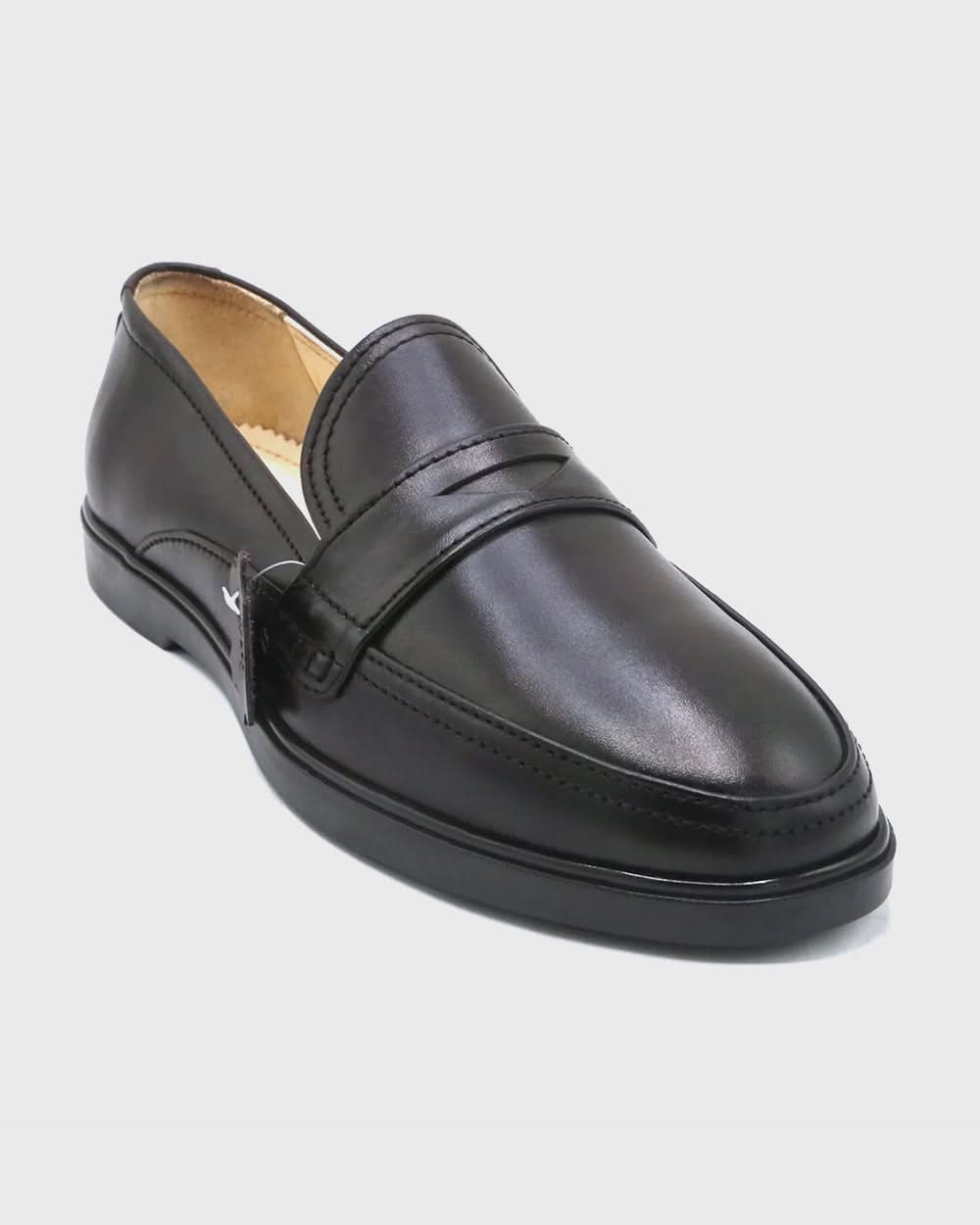 Eminent Men's Black Calf Leather Causal Loafers, Men's Casual Shoes, Eminent, Chase Value
