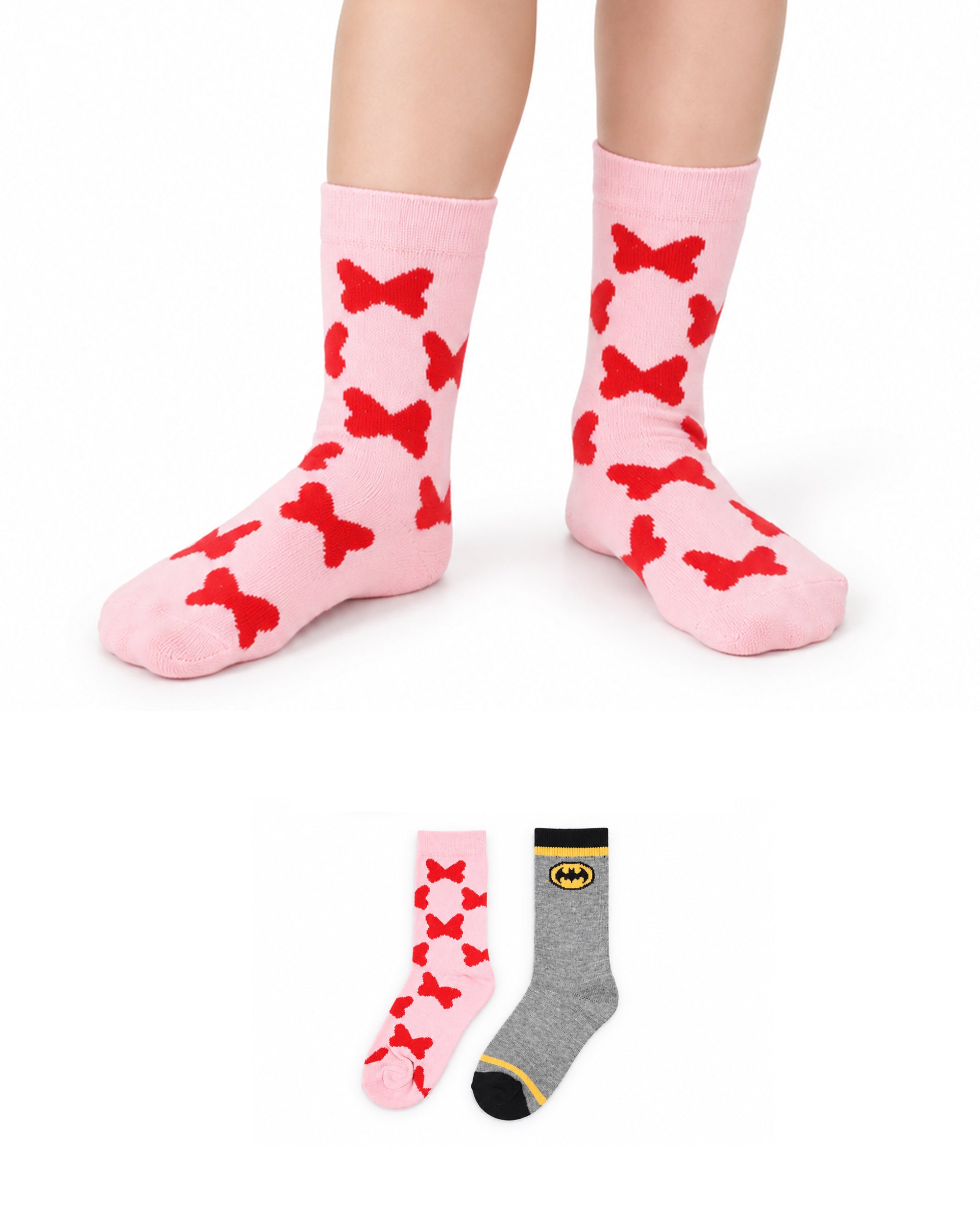 Valuables Girls Printed Lycra Socks - 2 Pc