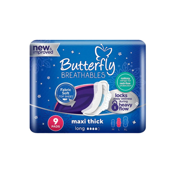 Butterfly Breathable Maxi Thick Large Pads 9-Pack