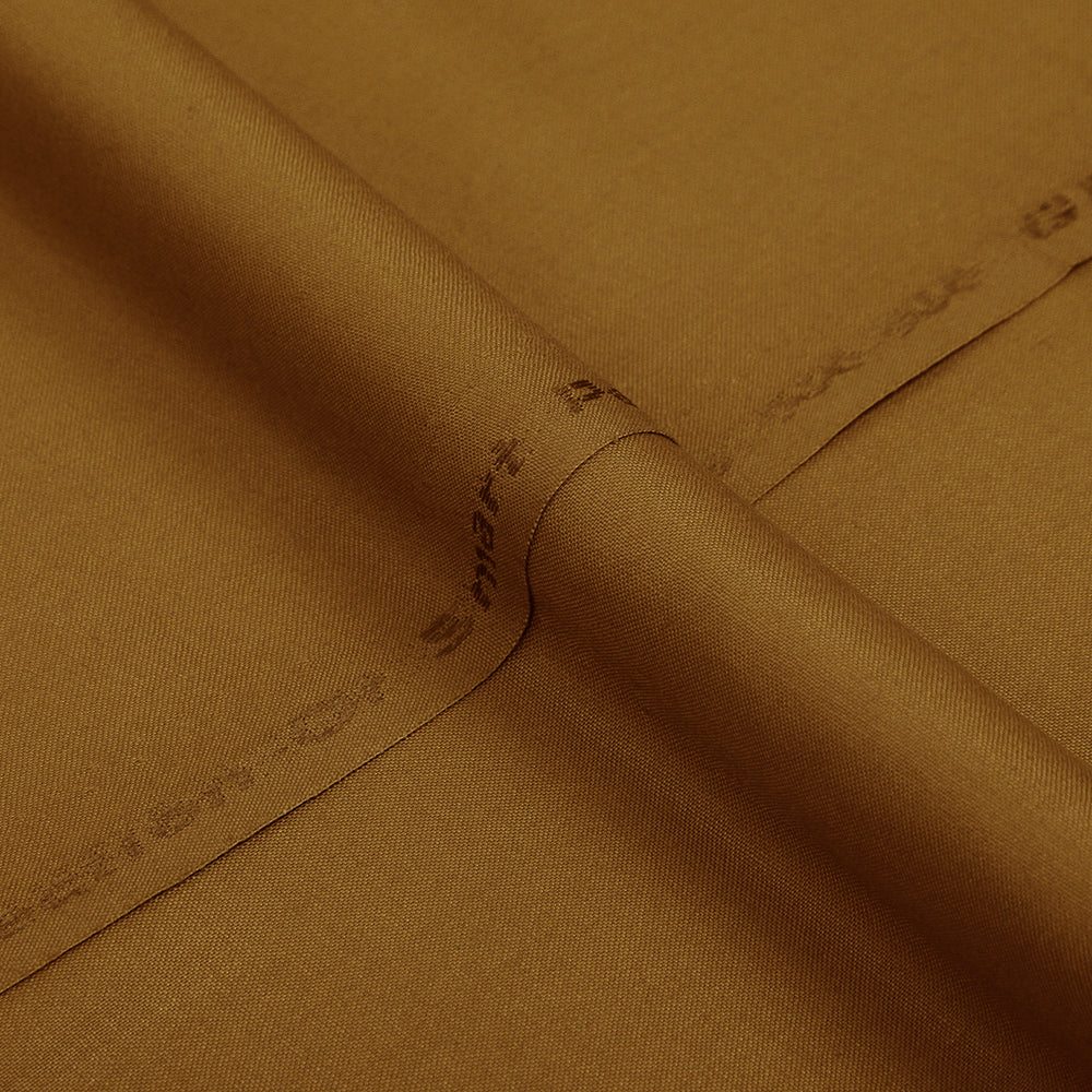 Men's Shabbir Gold Plain Wash & Wear Unstitched Suit - A16, Men's Unstitched Fabric, Chase Value, Chase Value