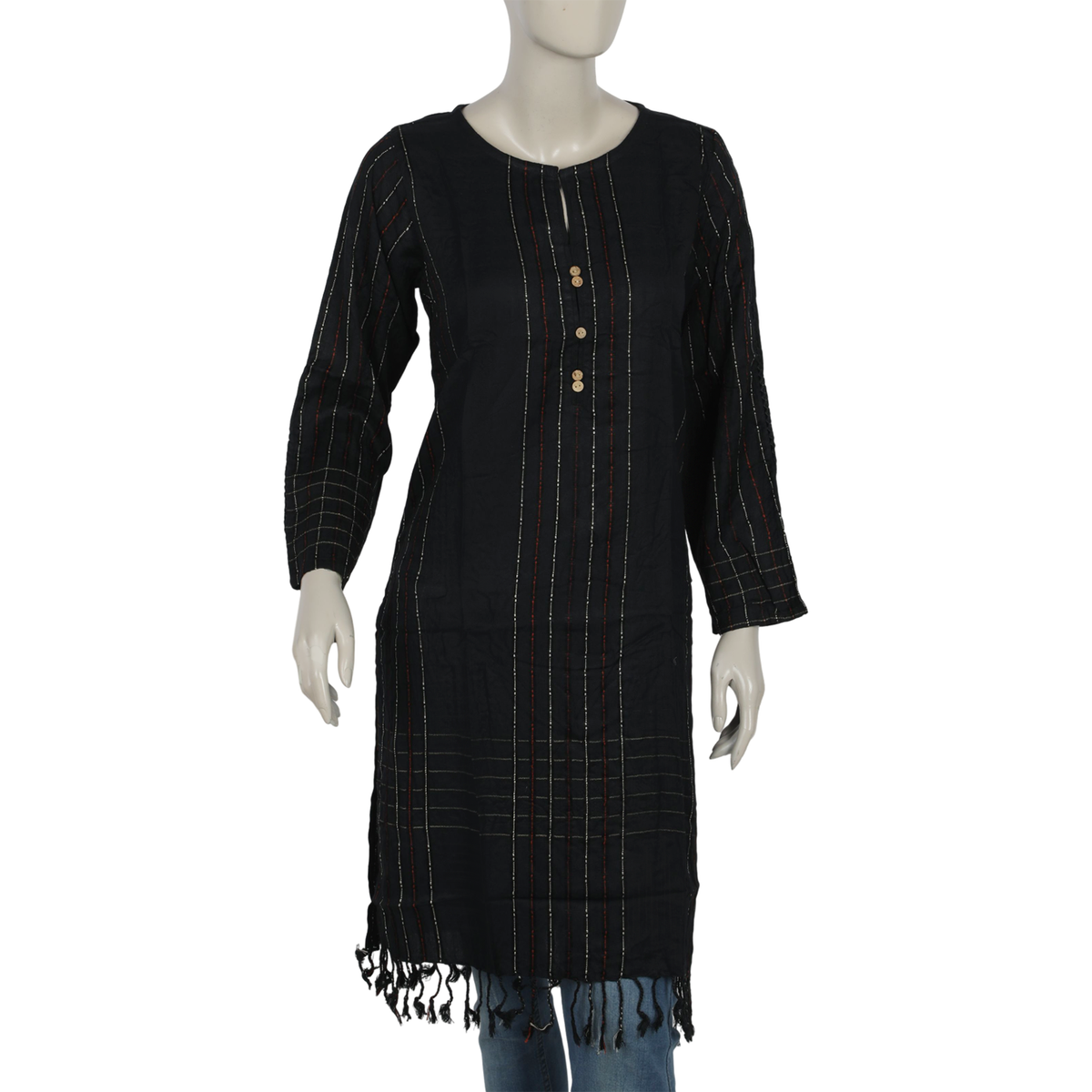 Women's Kurti - Black, Women Ready Kurtis, Chase Value, Chase Value