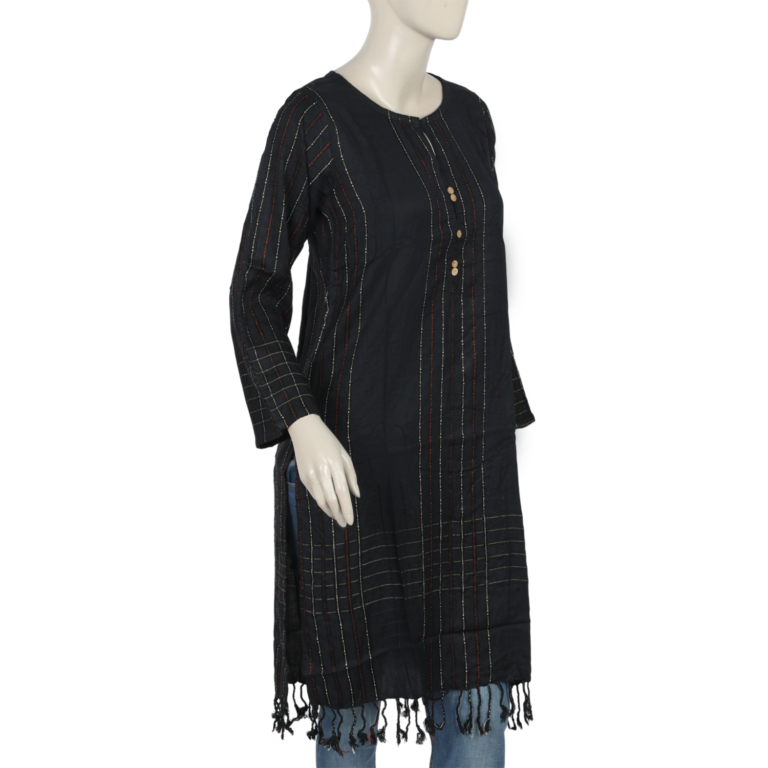 Women's Kurti - Black, Women Ready Kurtis, Chase Value, Chase Value