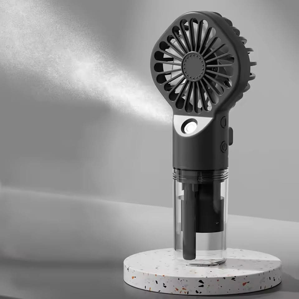 EHF-12 Mini Handheld Spray Fan with Nanotech Mist 4-Speed USB Rechargeable Cooling Fan, Rechargeable Fan, Chase Value, Chase Value
