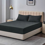 Double Bed Fitted Sheet Jersey 180*200 - Charcoal, Double Size Bed Sheet, Chase Value, Chase Value