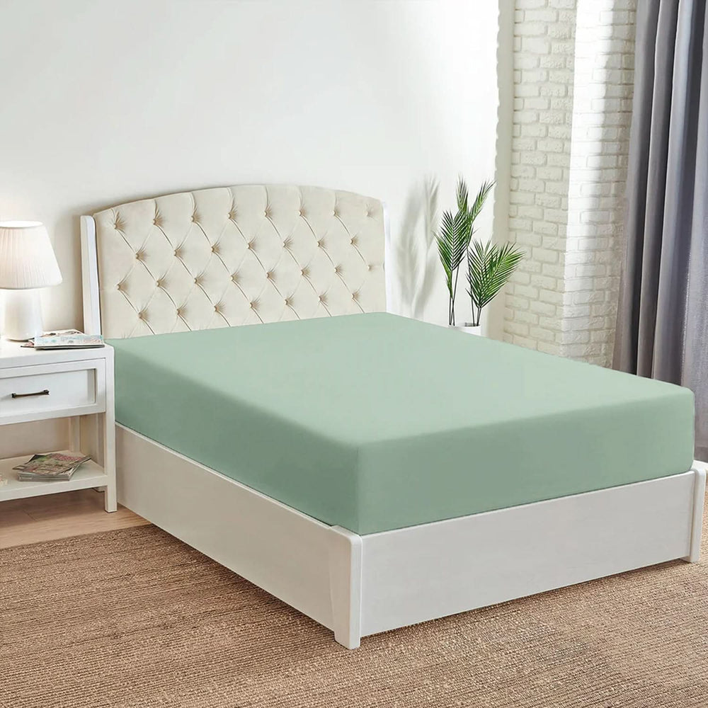 Double Bed Fitted Sheet Jersey - Cyan, Double Size Bed Sheet, Chase Value, Chase Value