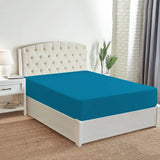 Single Bed Fitted Sheet Jersey - Cyan, Single Size Bed Sheet, Chase Value, Chase Value