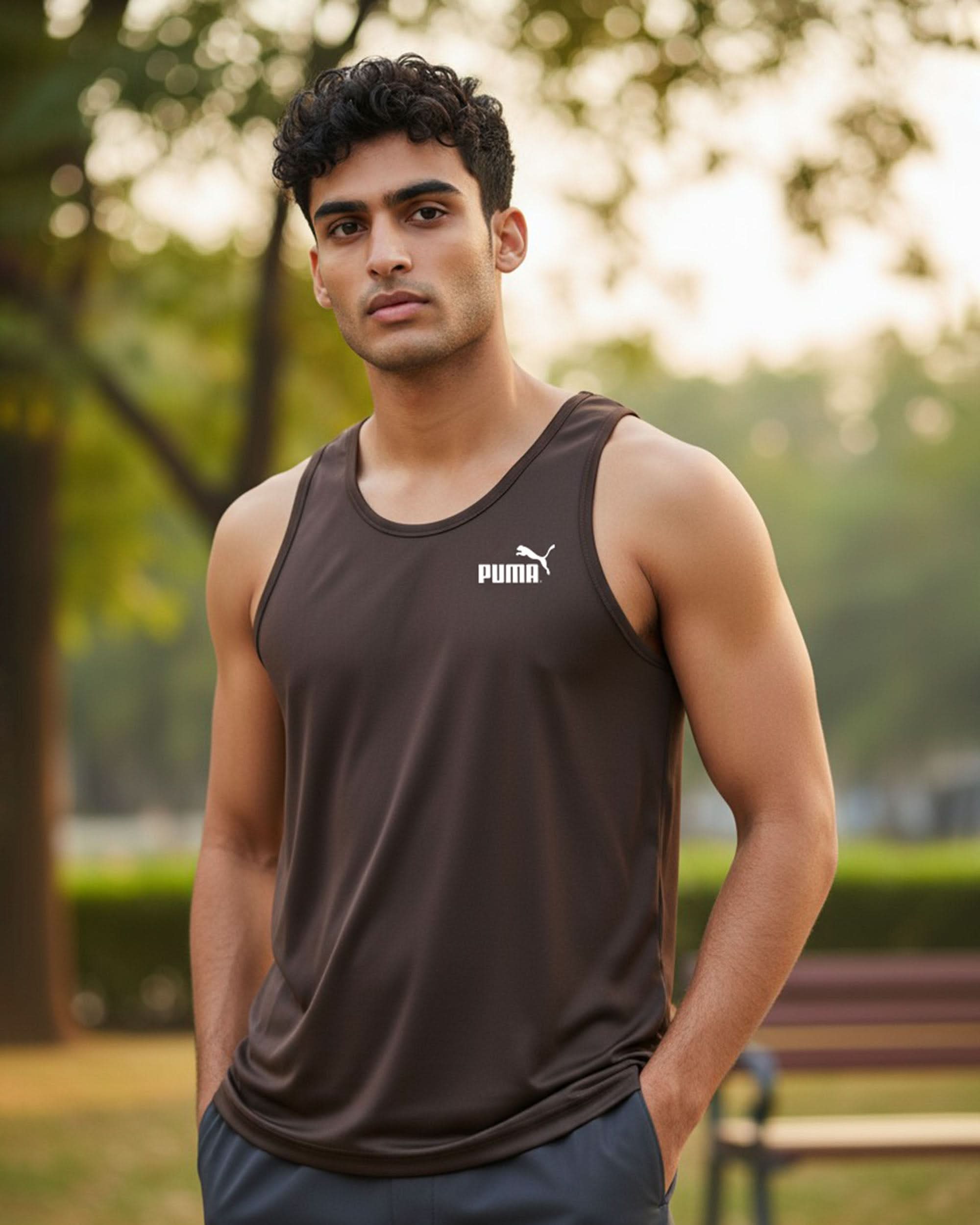 Men's Plain Sando - Dark Brown, Men's T-Shirts & Polos, Chase Value, Chase Value