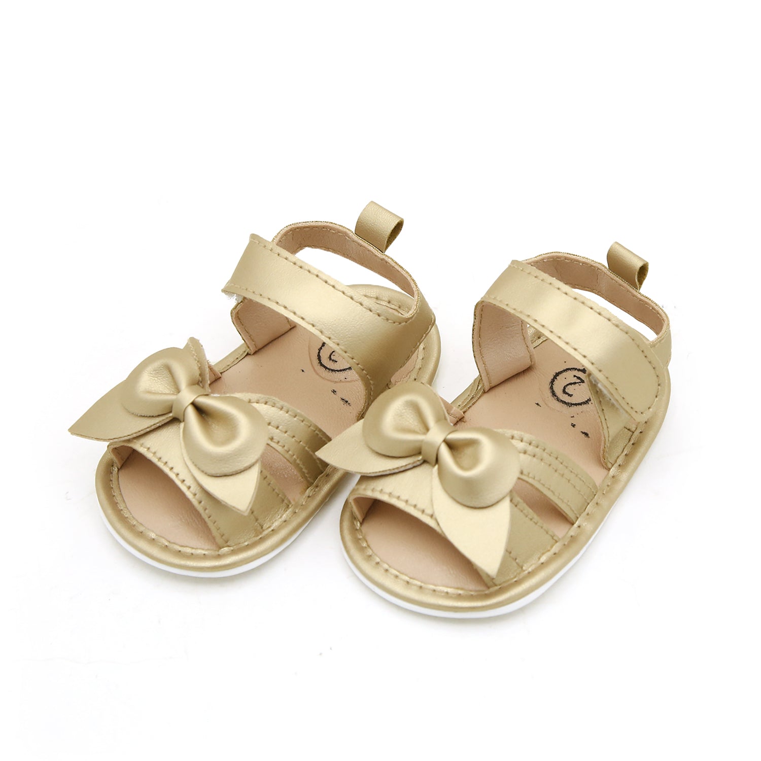 Newborn Girls Sandal - Golden, Newborn Caps, Shoes & Socks, Chase Value, Chase Value