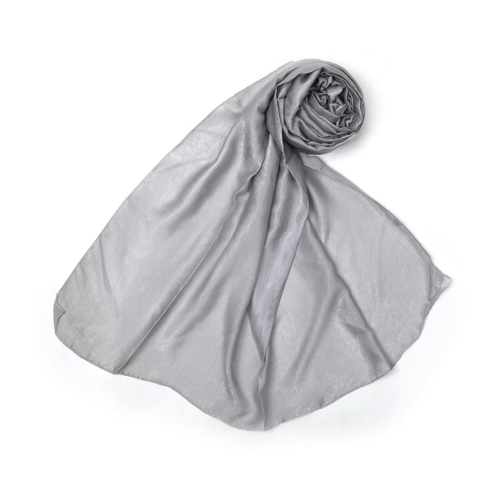 Women's Dyed Velvet Scarf - Grey, Women Scarf Pins & Brooches, Chase Value, Chase Value