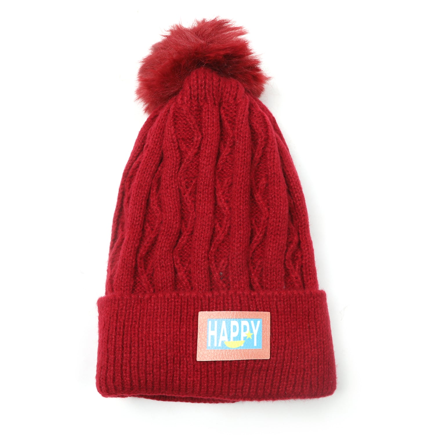 Women's Woolen Knitted Cap - Maroon, Women's Cap & Other Accessories, Chase Value, Chase Value