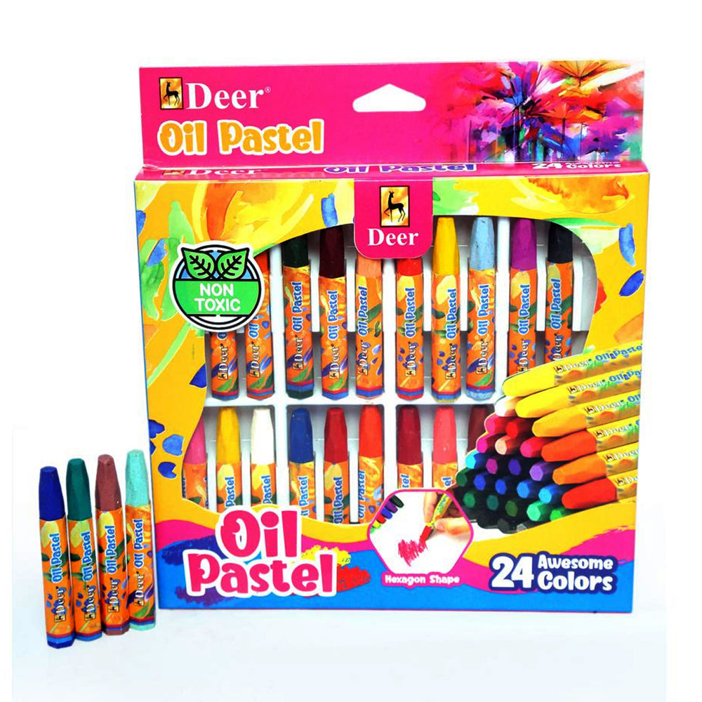 Deer Oil Pastels Color 24 Pcs, Coloring Tools, Deer, Chase Value