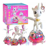 Battery Operated Gear Unicorn With Light & Music, Musical Toys, Chase Value, Chase Value