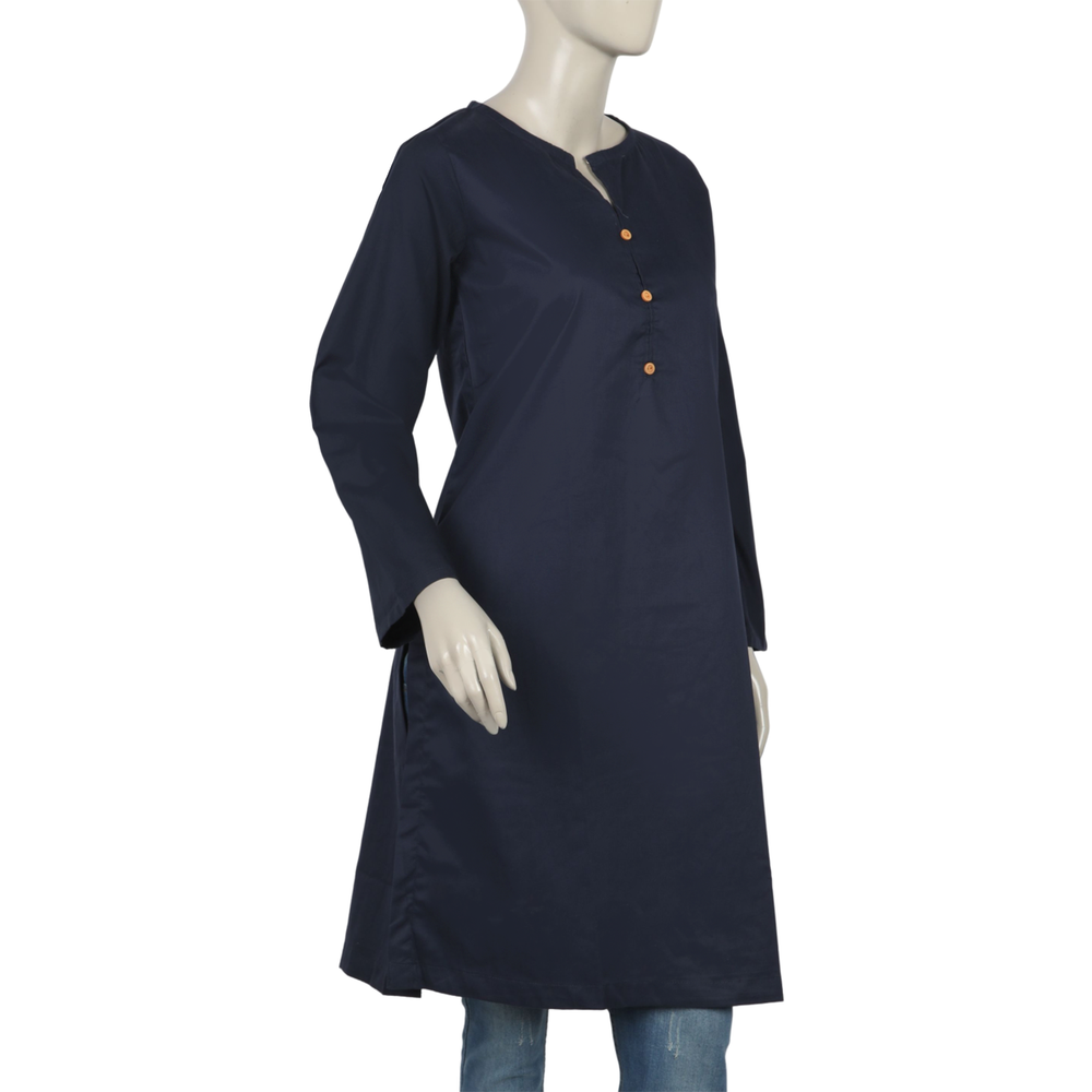 Women's Plain Kurti - Navy Blue, Women Ready Kurtis, Chase Value, Chase Value