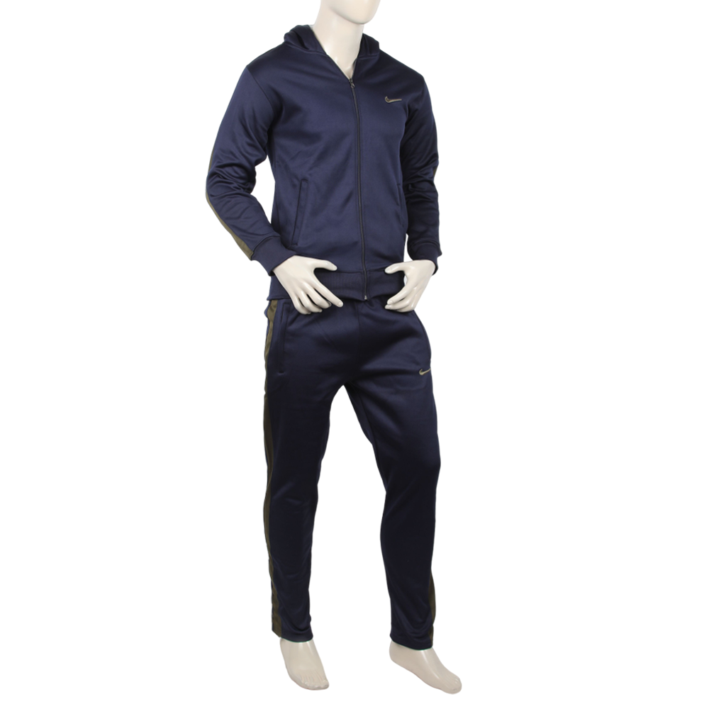 Men's Full Sleeves Fleece Zipper Track Suit - Navy Blue, Men's Track Suits, Chase Value, Chase Value