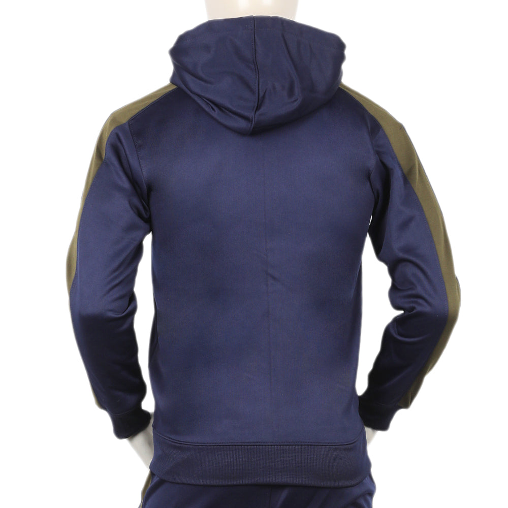 Men's Full Sleeves Fleece Zipper Track Suit - Navy Blue, Men's Track Suits, Chase Value, Chase Value