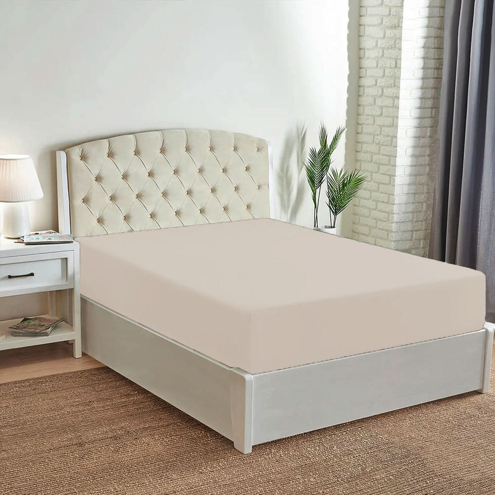 Double Bed Fitted Sheet Jersey - Off-White, Double Size Bed Sheet, Chase Value, Chase Value