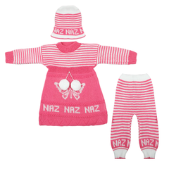 Newborn Girls Full Sleeves Suit - Pink