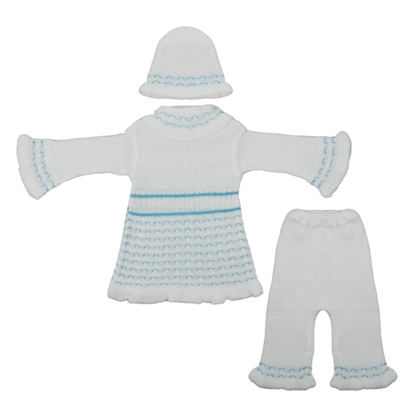 Newborn Girls Full Sleeves Suit - Sky Blue