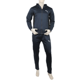 Men's Full Sleeves Fleece Zipper Track Suit - Steel Blue, Men's Track Suits, Chase Value, Chase Value