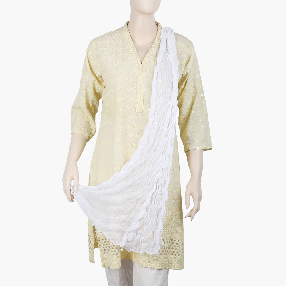 Women's Crush Dupatta - White, Women Dupatta, Chase Value, Chase Value