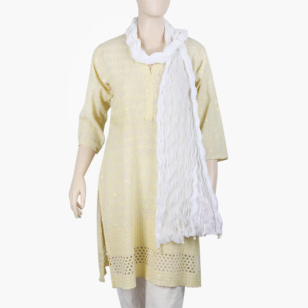 Ladies Crush Dupatta - White