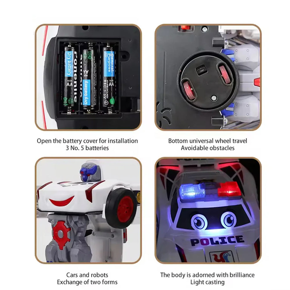 Battery Operated Transformer Police Car With Light & Music, Die-cast Model Car, Chase Value, Chase Value