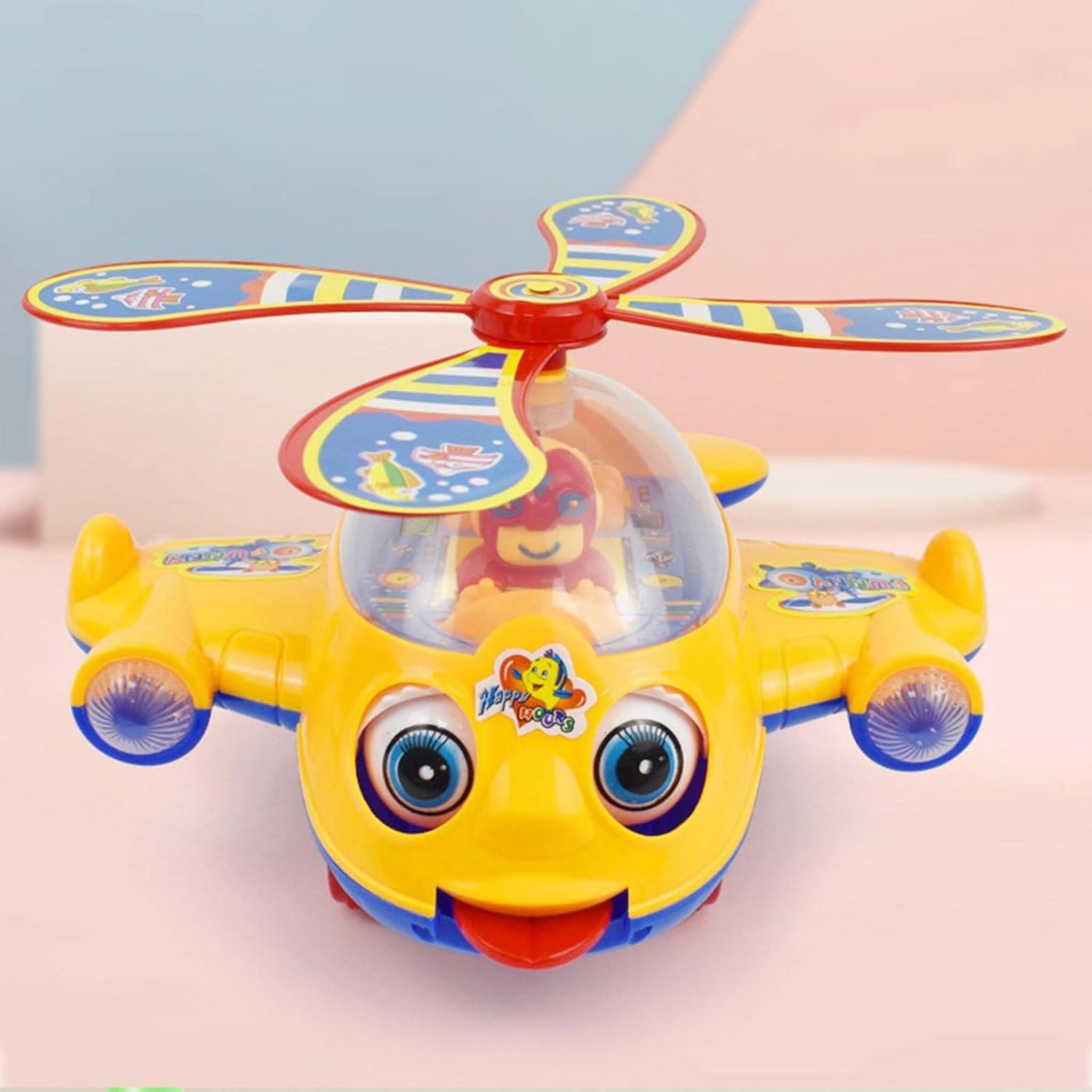 Hand Propelled Aircraft - Yellow, Non Battery Operated Toys, Chase Value, Chase Value