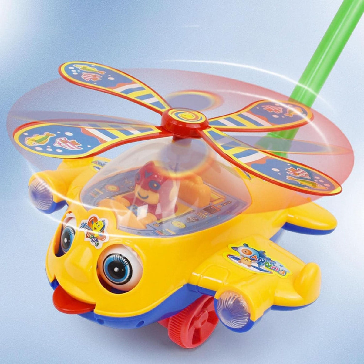 Hand Propelled Aircraft - Yellow, Non Battery Operated Toys, Chase Value, Chase Value