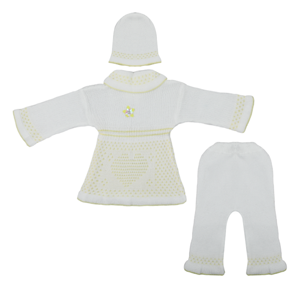 Newborn Girls Full Sleeves Suit - Yellow